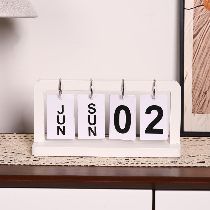 Kreativität Holz Umblätterkalender Schreibtisch Dauerkalender Heim Geschenk Dekoration Fotografie Dekorative Ornamente