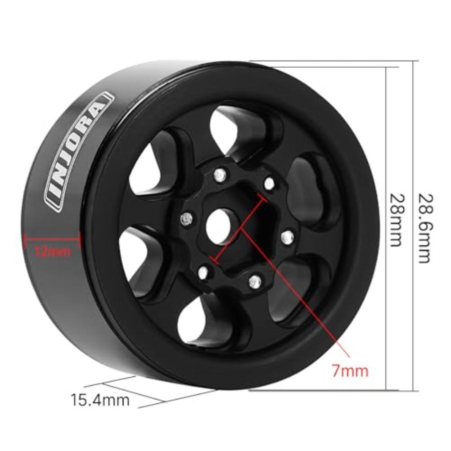 1.0 Aluminium Beadlock Wheel Rim for 4M Ascent18 SCX24 FCX24 1/24 1/18 RC Crawler Upgrade