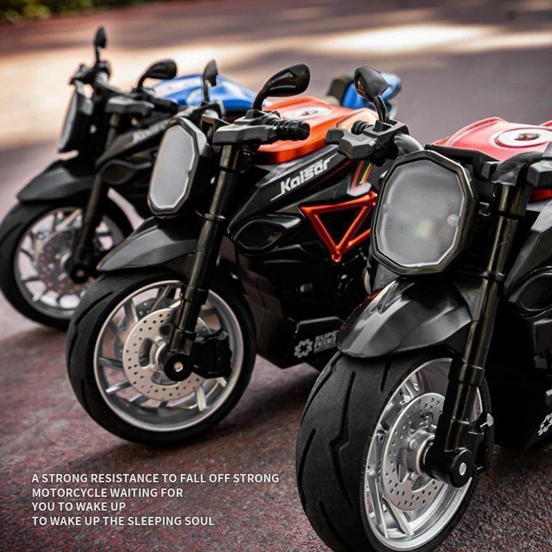 1:Model motocykla ze stopu w skali 12 z efektami dźwiękowymi i świetlnymi, zabawka dla dzieci z napędem inercyjnym