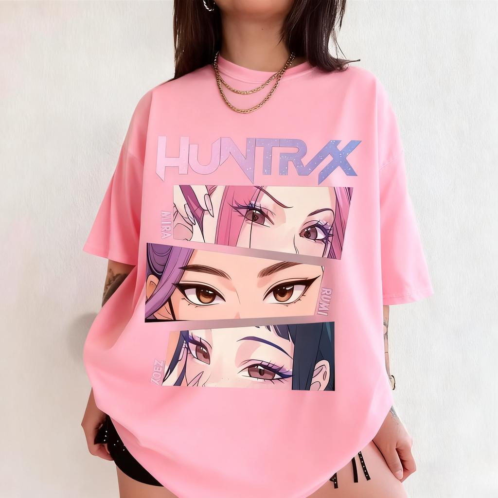 Kpop Demon Hunters T Shirt Comfort Colors Tee Huntrix Girl Shirt Gift for Kpop Fan Mira Rumi Joey Idol Group Huntrix Merch Tops