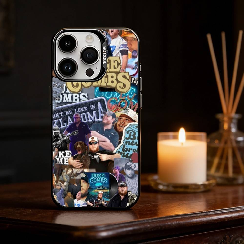 

L-Luke Combs Phone Case For iPhone 17 16 15 14 13 12 11 Pro Max Plus Silver Matte Black Cover iPhone12PRO