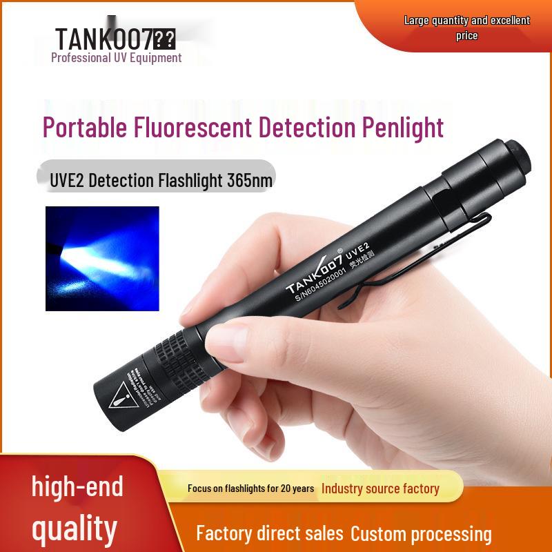 

TANK007 365nm LED UV Flashlight for Fluorescent Detection & Currency Verification чорний