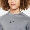 Nike Long Sleeve Top Logo Print Round Neck Kids Tops Smoke-Gray FJ6822-084