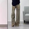 Comfortable Design Sense Niche Broken Hole Jeans Women High Waist Drag Floor Vintage Straight Wide Leg Long Pants Jeans for Women Long Denim Pants