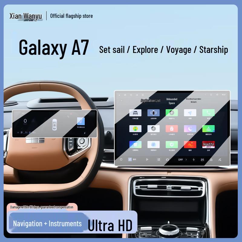 Tempered Film for Geely Galaxy A7 Central Control Screen - Car Interior Decoration and Navigation Sticker