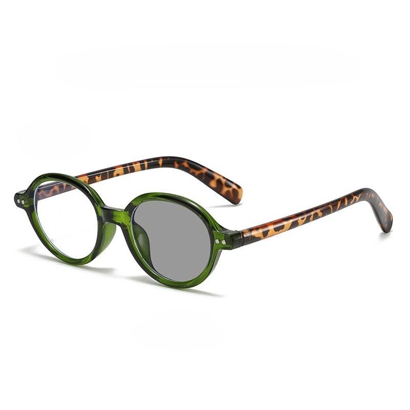 

NEW Fashion Photochromic Myopia Women Retro Oval Frame Sun Shades Eyewear Anti-blue Light Prescription Lens Diopters -2.25-2.75 0.00 зелёный