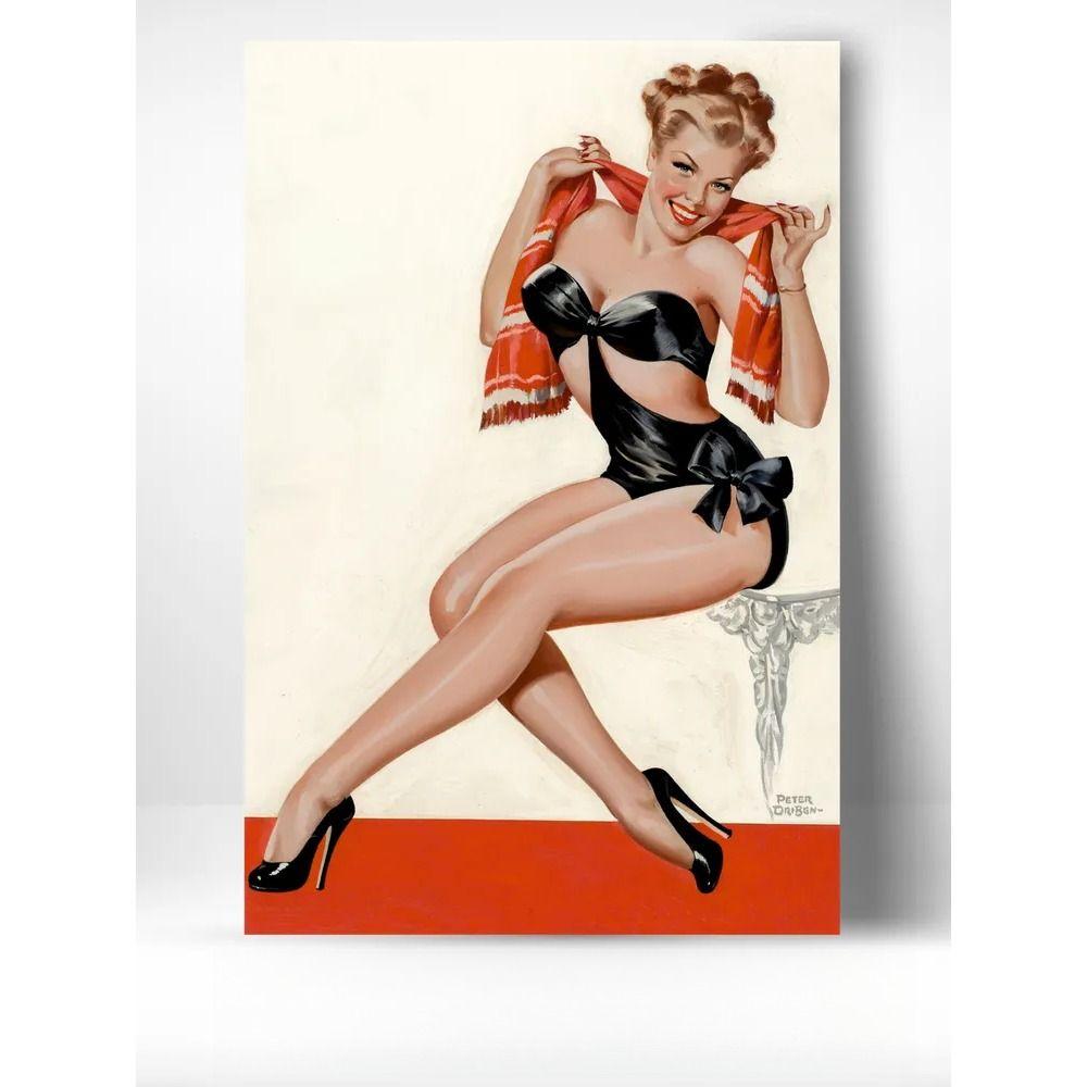 Металлический постер Pin Up Girls 30x20см, Винтажный Ретро Настенный Декор