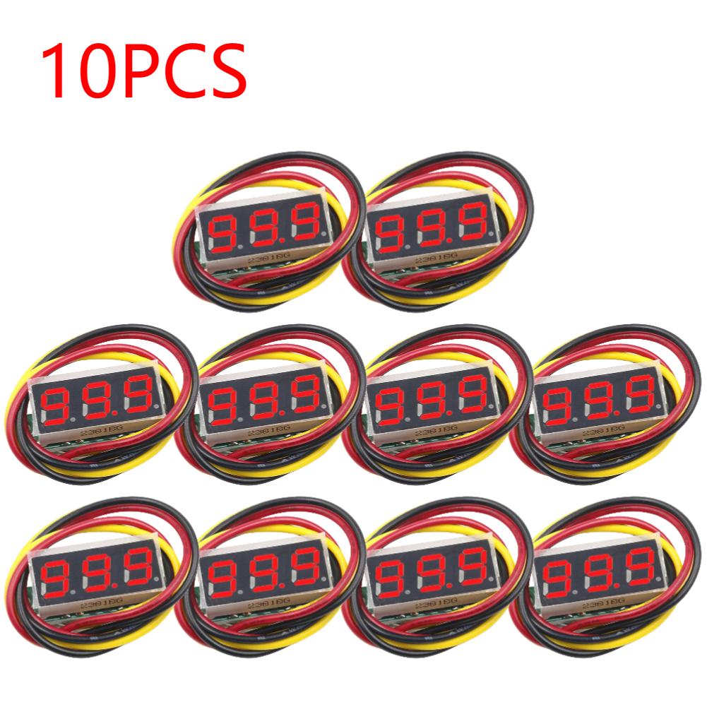 

3 Wires Digital Voltmeter 0-100V 0.28 Inch Red/Blue/Yellow/Green Digital Voltage Tester LED Screen Accurate Pressure Measurement
