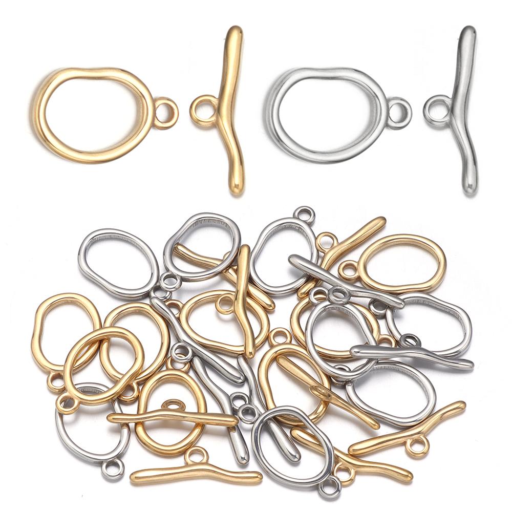 1 Set Stainless Steel Wave ShapedToggle ClasToggle Clasps Buckle Connectors For Bracelet Necklace DIY Jewelry Making Accessories