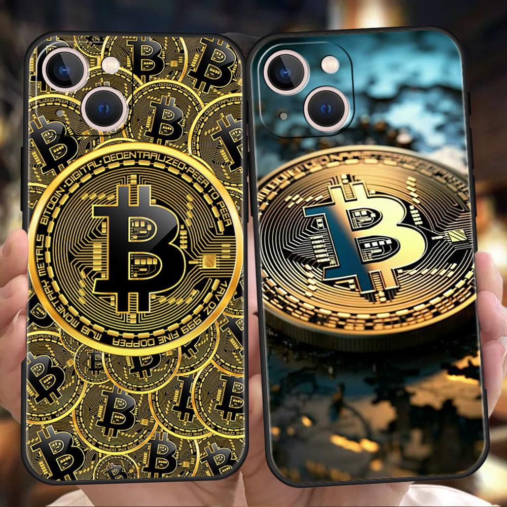 Luxury TPU Soft Phone Case For iPhone 17 Air 16E 16 11 15 14 Pro MAX 12 13 7 8 Plus X XR XS SE 2022 Cover Luxury Bitcoin B