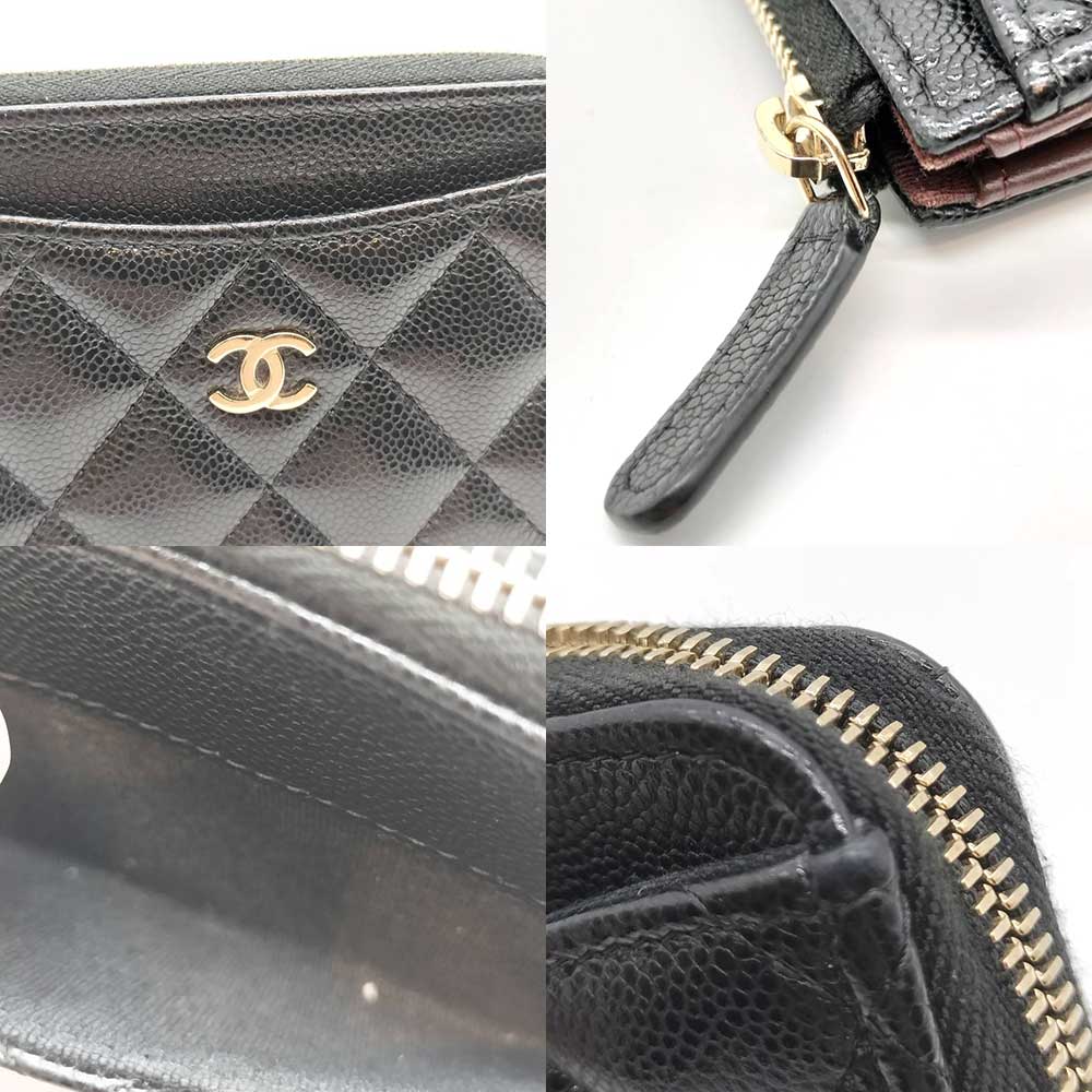 Used CHANEL MatrasseCoin Case Leather Women