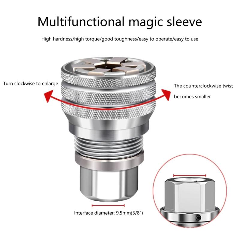 Multifunction Socket Wrench Tool Maintenance Professional Adjustable Socket Wrench Tool for 3/8" Drive Ratcheting Torque