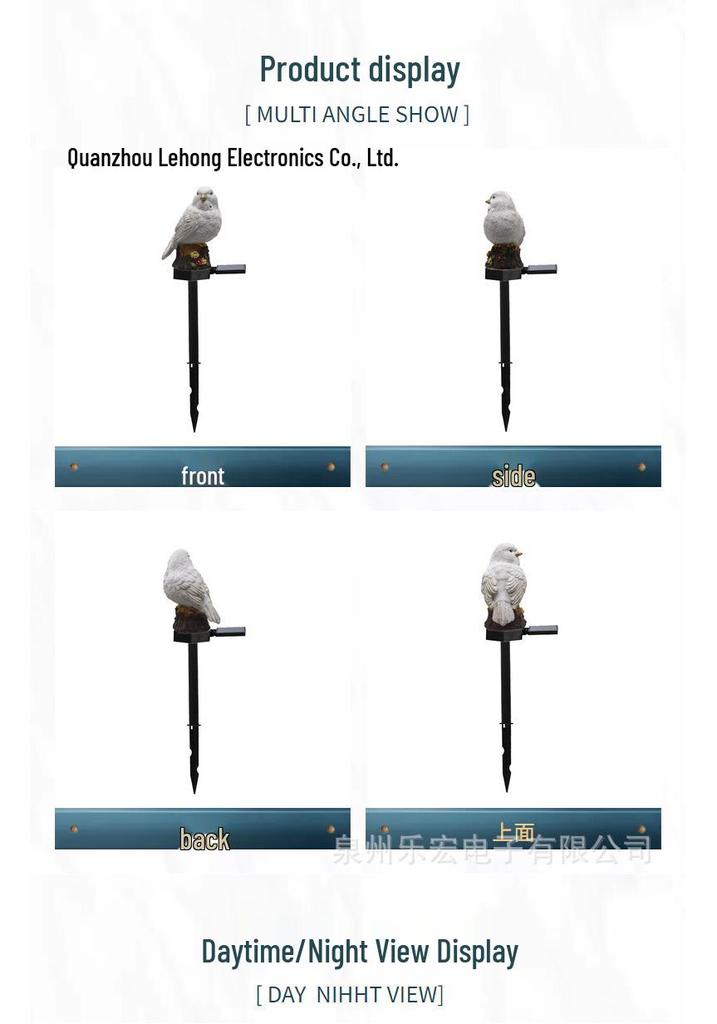 LED Solar Cartoon Bird Lawn and Garden Decorative Lights