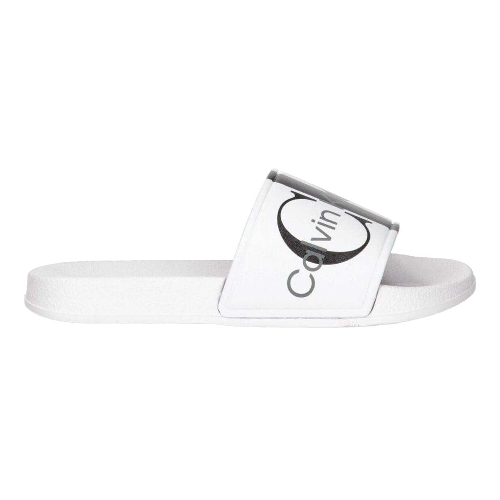 Calvin Klein Unisex Adult Logo Open Toe Flat Slides
