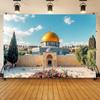 VIKAMA Jerusalem Islamic Architecture Background Cloth Religious Celebration Decoration Cloth Muslim Photography Props Tapestry