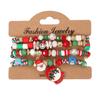 Christmas Charm Bracelet with Snowman, Tree, Santa, and Deer Pendants