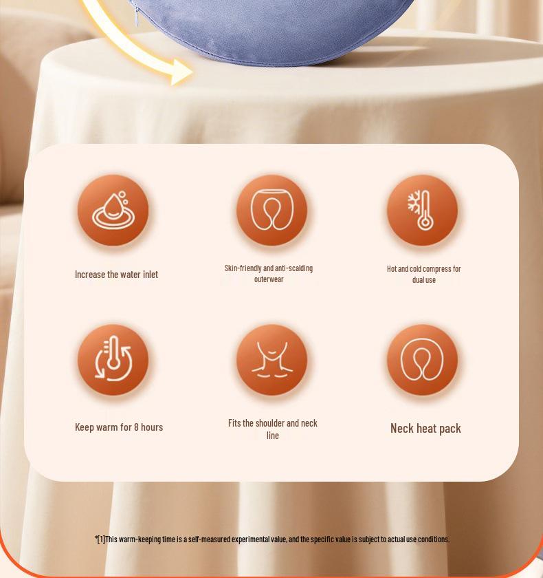 Cervical Spine Hot Water Bag Set: Neck & Shoulder Compress with U-Shaped Pillow and Scarf