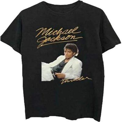 Men's Thriller White Suit Slim Fit T-Shirt Black