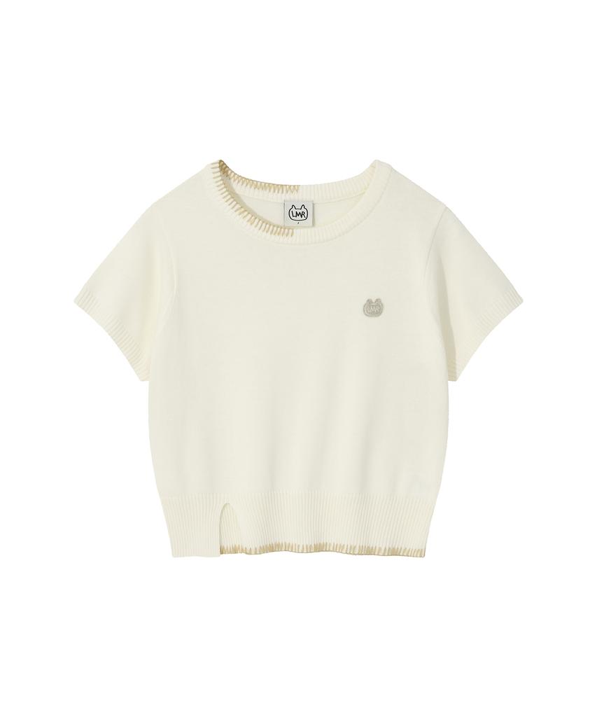 LMR Stitch Point Slit Half Knit Ivory