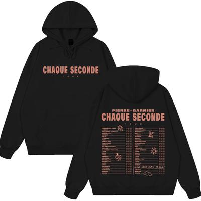 Pierre Garnier Każda Sekunda Trasa 2025 Merch Bluzy Damska Kurtka Wiosenna Gorąca Wyprzedaż Hip Hop Vintage Ubrania Oversize Ubrania