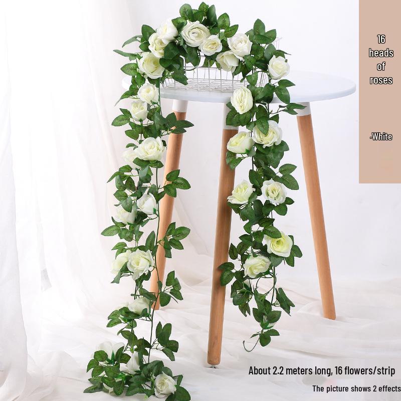 Künstliche Kirschblütenranke - Seidenblume mit 45 Rosenknospen zur Decken- oder Wandhängedekoration