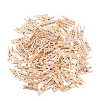 100pcs Mini 25mm Natural Wooden Clips Photo Clips Clothespin DIY Wedding Party Wooden Clip Clips Pegs Dropshipping
