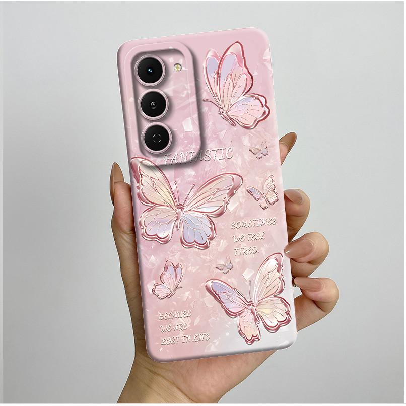 Casing For Tecno Spark 40 Pro 40Pro+ Plus 4G Aesthetic Flowers Phone Case Slim Liquid Silicone Anti Drop Protection Soft Cover