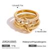 Uworld Multi Link Connected Ring Chunky Gold Color Ring Eternity Interlocking Statement Stackable Ring Women's Jewelry Gift for
