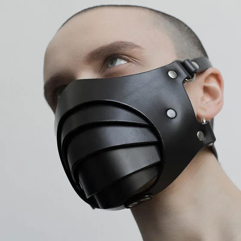 Bdsm Mask Punk Leather Motocykel Haze Face Mask Mužské Prachodolné proti vetru Hry pre dospelých Bondage Restraints Cosplay Sexuálne hračky pre mužov Gay