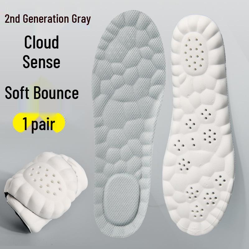 Men's Thick Sports Insole: Soft, Sweat-Absorbing, Odor-Resistant for Summer Comfort.