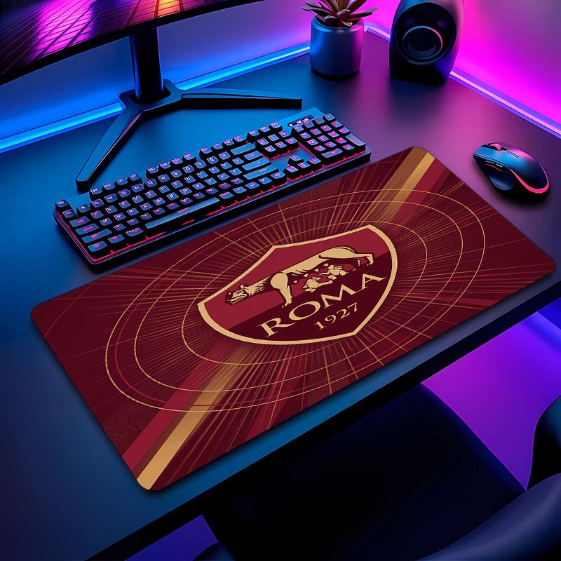 Tappetino per Mouse con Motivo Calcio AS Roma No?Tappetino Mouse da Gioco Antiscivolo con Base in Gomma per Scrivania Ufficio Casa
