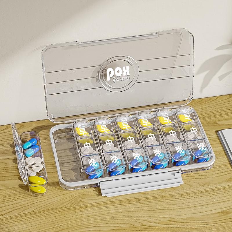 7-Day Travel Pill Organizer: Large Print, Three Daily Reminders for Elderly