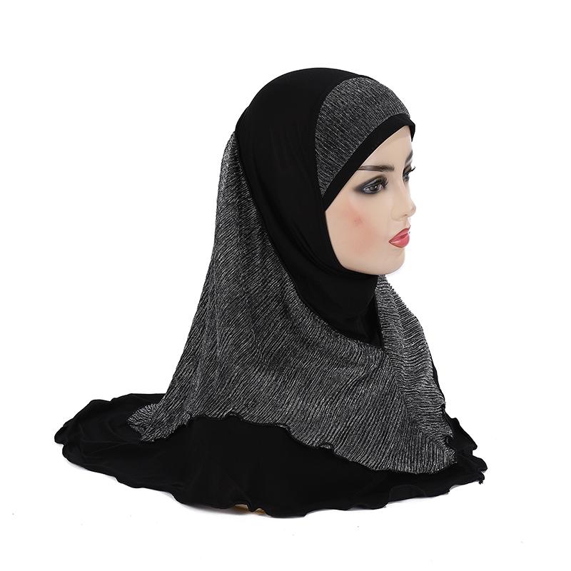 

H076 Adults or big girls medium size 70*60cm pray hijab muslim hijab scarf islamic headscarf hat amira pull on headwrap