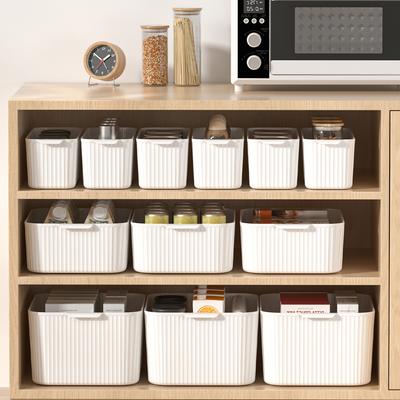 Çok Fonksiyonlu Dolap Plastik Saklama Sepeti Büyük Kapasiteli Saklama Düzenleme Saplı Banyo Mutfak İçin