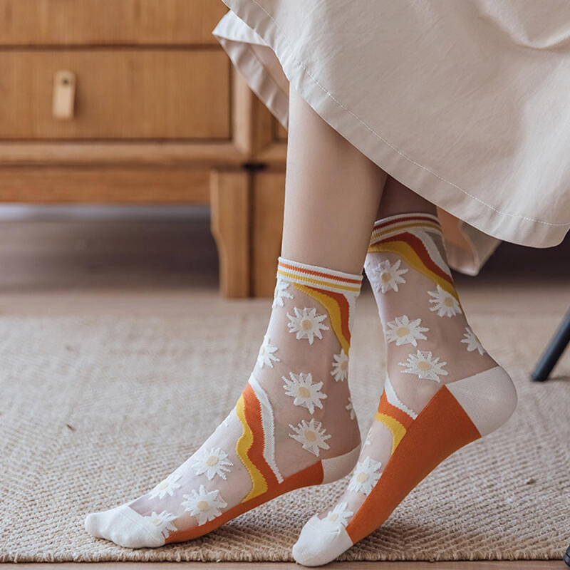 Ella See-Through Socks Summer Lace Stockings Flower Mesh Socks