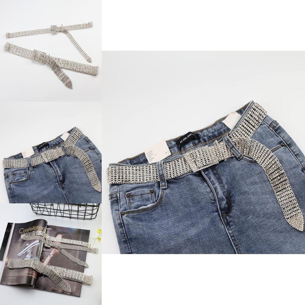 Stylish Diamondinlaid Waist Belt With Metal Closure For Party And Event Looks