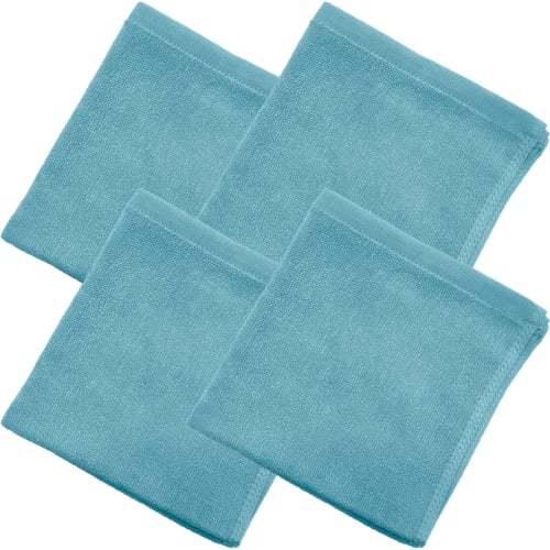 8-Year Hand Towels, 34x35cm, 100% Cotton, Thin, Quick-Drying, Highly Absorbent, Durable, Compact, Smoky Aqua, Set of 4, Medium Size, 1/7