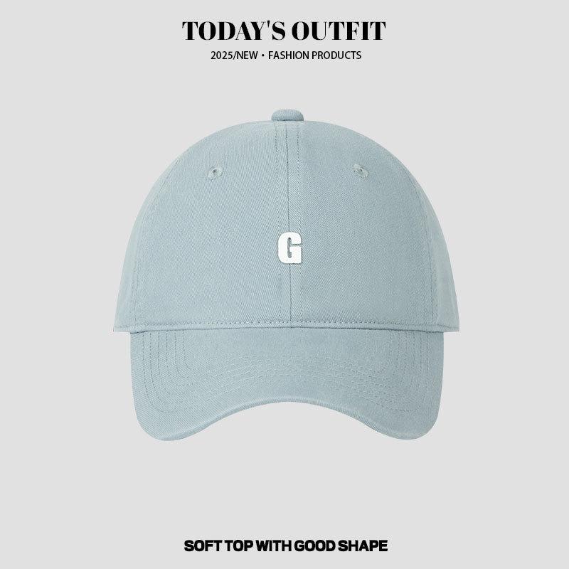 New Hat for Women's Soft Top Letter Baseball Cap Korean Casual Versatile Plus Deeper Sun Protection Baseball Cap for Men