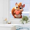 Cute Cartoon Squirrel Static Cling Window Stickers No Glue for Living Room Bedroom Home Decor Removable Reusable