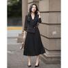 Elegant Commuter Asymmetric Pleated Blazer Dress