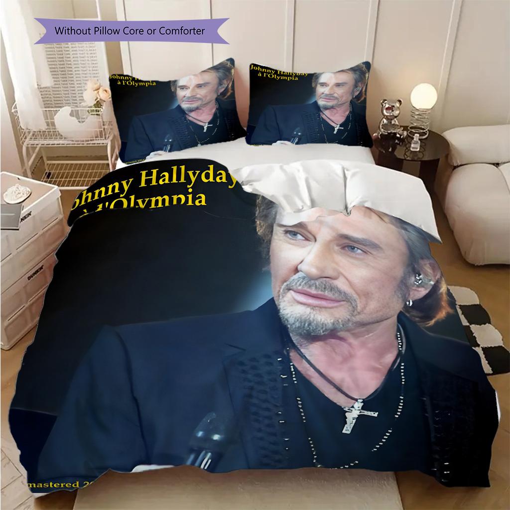 Biancheria da letto La Leggenda di Johnny Hallyday, copripiumino, federa, decorazione per la casa, regalo di compleanno (1 * copripiumino+2 * federe, senza imbottitura)