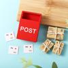 With Mail Sack Postcard Simulation Furniture Toy Dollhouse Miniature Letter Box Mini Mailbox
