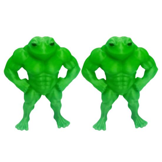 1/2/3/4/5Pcs 3D Printed Muscle Frog Statue PLA Green Frog Figurine Home Office Desktop Decoration Ornament Fitness Enthusiasts Gift