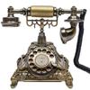 Vintage Rotary Dial Telephone Gold Antique European Style Landline Phone Retro Corded Desktop Telephone