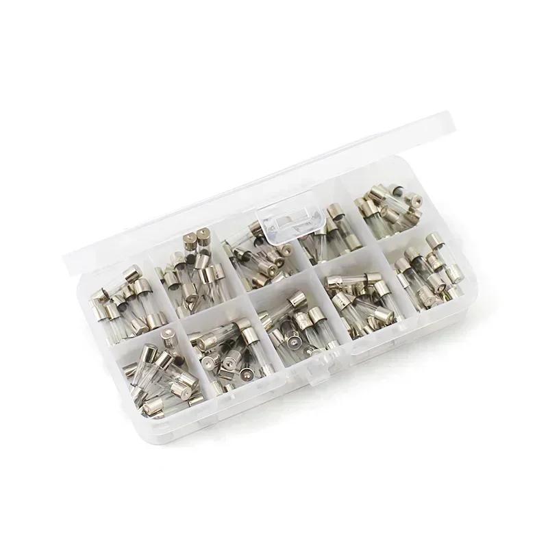 5/72/100PCS Panel Mounted Glass Fuse Holder 5x20mm 6x30mm Insurance Tube Socket Fuse Holder Glass Tube Fuse Holders Assorted Kit