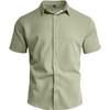 Men's Solid Color Casual Business Commute Cardigan Button-down Shirt with Turn-down Collar