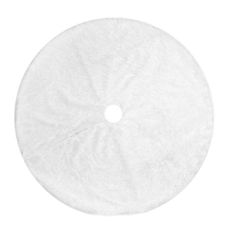78cm Plush Faux Fur Christmas Tree Skirt Mat for Home Christmas Floor Mat Party Decoration