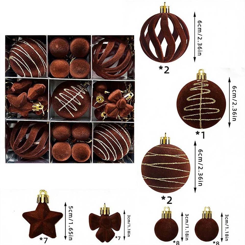 Assorted Xmas Tree Baubles Multicolor Flocked Tree Trinkets Velvet Hanging Spheres Neighbors