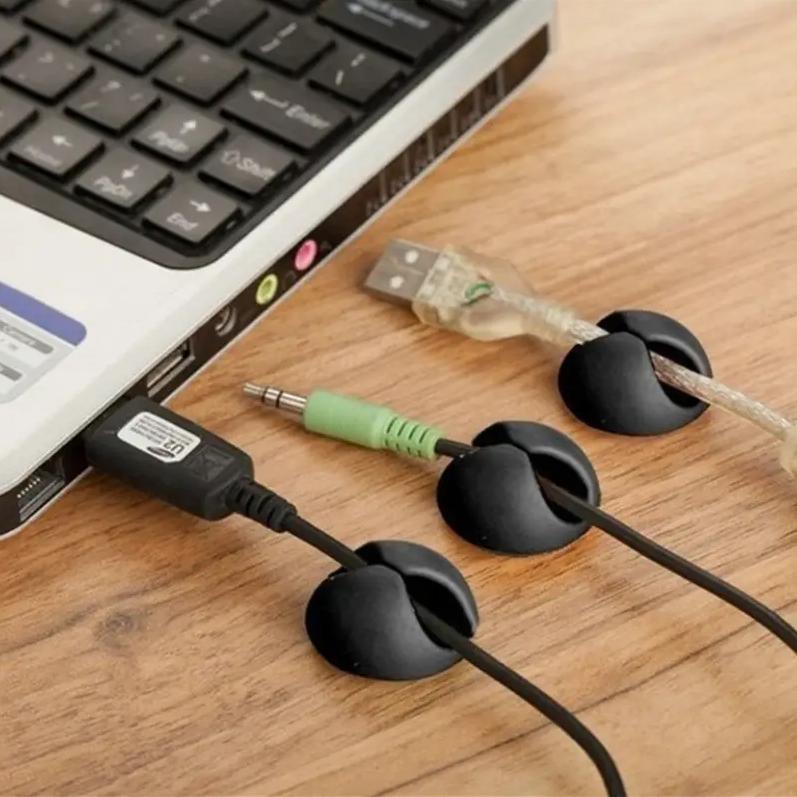 10pcs Car Wire Tie Clip Fixer Organizer Black Color Cord Clamp Fastener Parts Computer Holder
