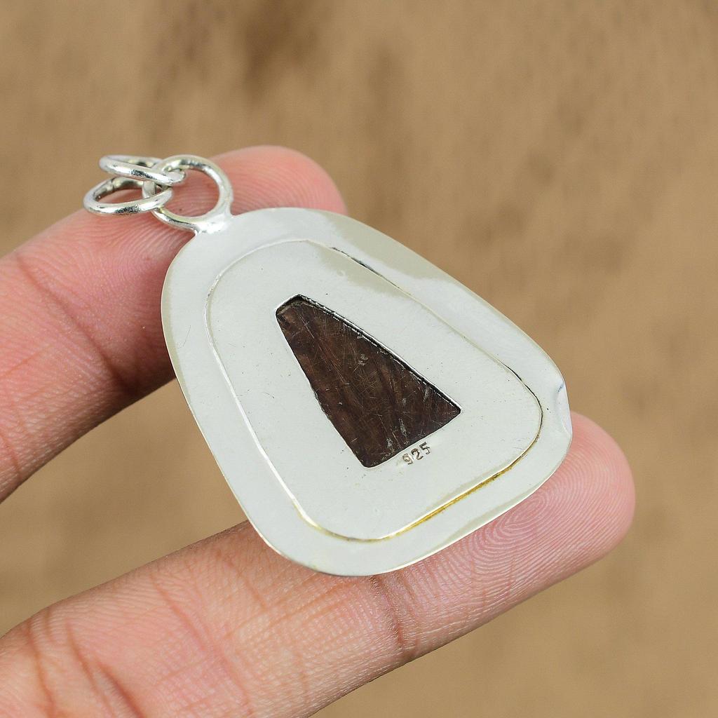 Natural Golden Rutile Gemstone Pendant 925 Sterling Silver Jewelry For Women